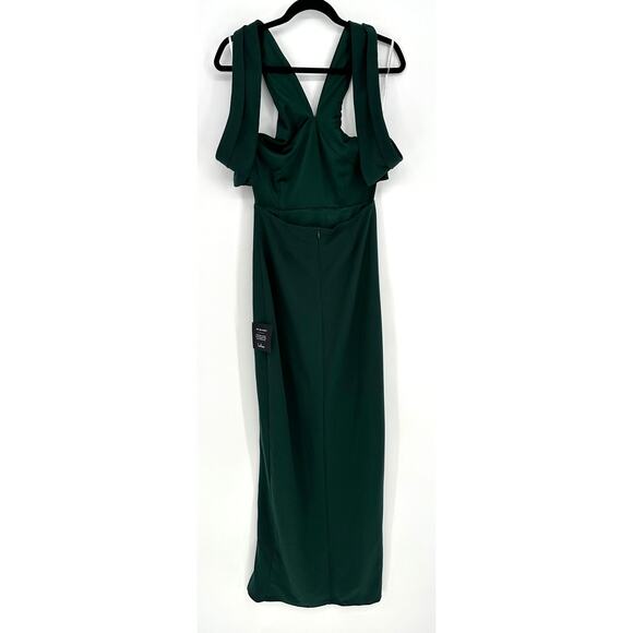 Lulus New! Perfect Opportunity Hunter Green Maxi Dress V-Neck Mermaid Hem M - Picture 3 of 7